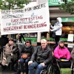 5. Mai 202: WüSL-Aktivistinnen am europäischen Protesttag der behinderten Menschen
